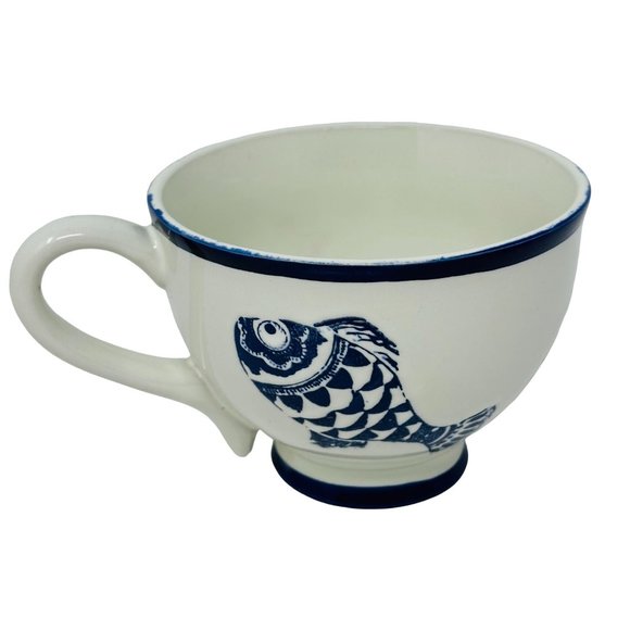 Blue Sky Ceramic Set of 2 Under the Sea Fish Coffee Tea Mug Cup - Picture 8 of 9